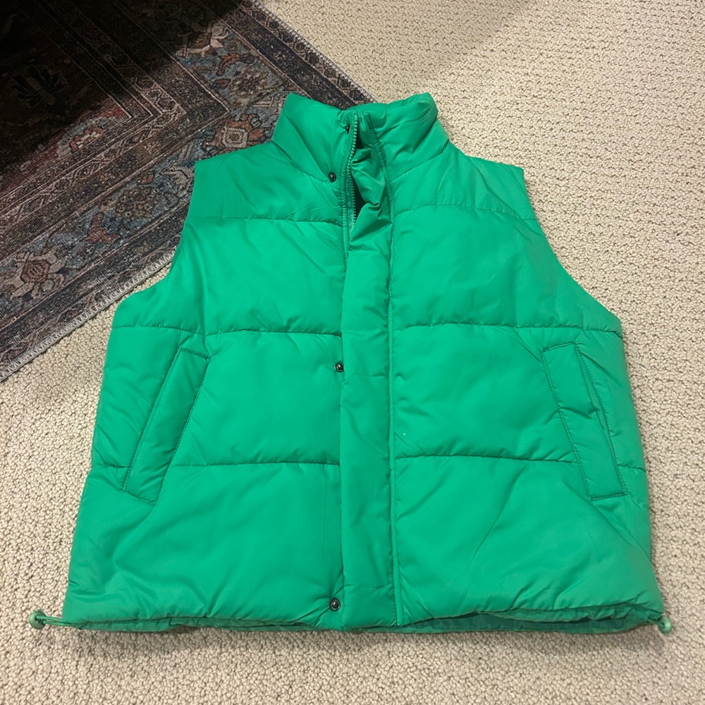 Womens Puffy Green Down Vest